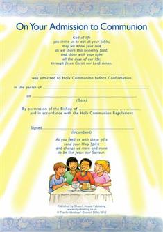 Admission to Communion Certificates