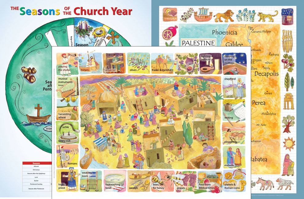 Teaching Poster 3 Set: Palestine in the Time of Jesus Map